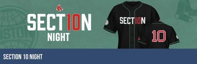 Boston Red Sox SECTION 10 PODCAST Fenway Park Limited Edition SGA Jersey Medium