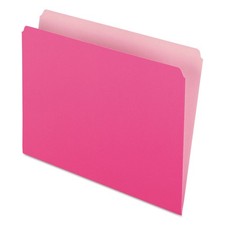 152PIN Colored File Folders Straight Cut Top Tab Letter Pink Box of 100