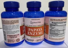 Puritan's Pride Papaya Enzyme - 250 Chewables ( Pack of 3)