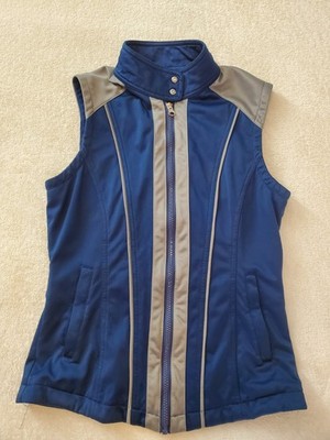 Smartpak Eqology Softshell Vest Women's Small Navy/Grey Used Embroidered