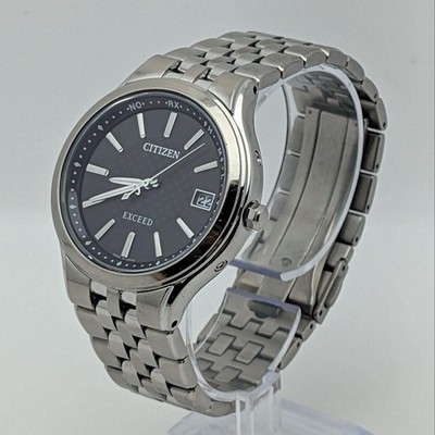 Citizen Exceed H111-T013627 Eco-Drive Radio Controlled Titanium Men s Watch Used