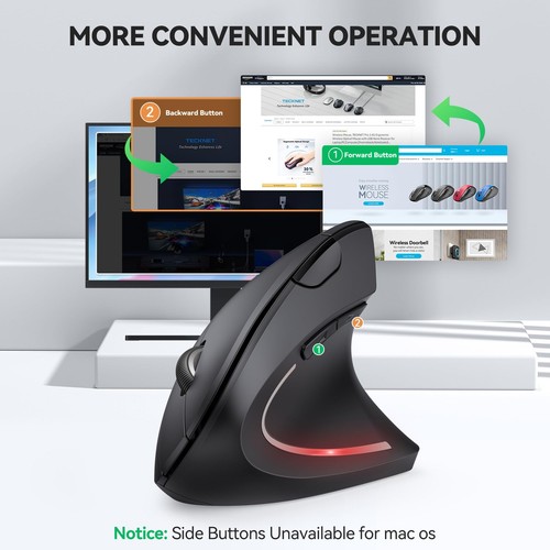 Ergonomic Mouse, Jiggler Bluetooth Wireless Vertical Mouse, 4800 DPI Silent M... - Picture 5 of 7
