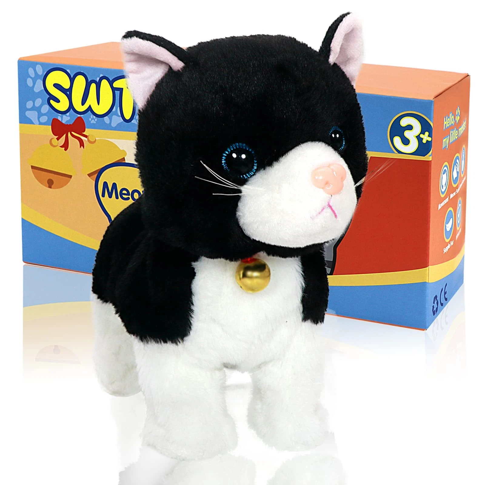 SWTOIPIG Interactive Plush Cat Toys for Kids, Reliable Robotic Electronic Cats