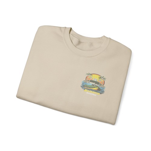 Alligator Sunset Crewneck Sweatshirt | Retro Beach Palm Graphic - Picture 12 of 45