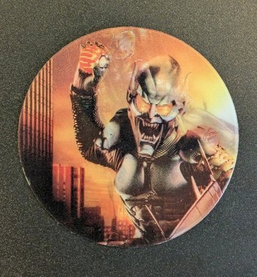 VINTAGE 2001 SPIDERMAN MOVIE PROMO LENTICULAR STICKER GREEN GOBLIN MARVEL 3D 