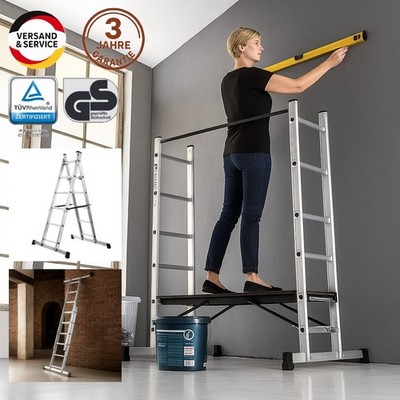 Premium 3in1 Aluminium Leitergerüst - FSC zertifiziert - 150 kg -  Arbeitsgerüst