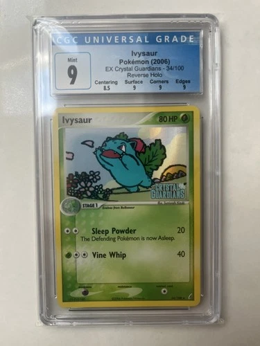 Pokemon TCG Ivysaur 34/100 EX Crystal Guardians Reverse Holo CGC 9 Mint PSA