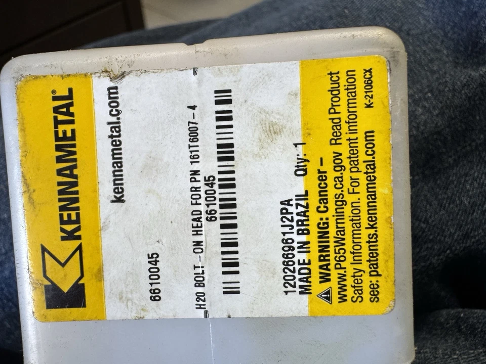 Kennametal 6610045 H20 Bolt On Boring Head 可转位插入盒全新带盒 — 第 3/4 张图片