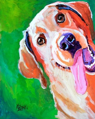 Labrador Retriever Print of Original Fine Art Watercolor by Ron Krajewski