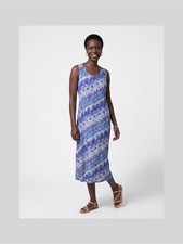 Jane Ashley (A) Blue Paisley Print Maxi Dress XL Boho Cottagecore Vintage 90s
