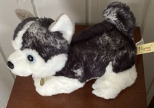 Aurora Miyoni Tots Siberian Husky 8" Plush Dark Gray White Dog Wolf Blue Eyes