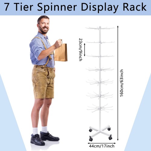 Stand 7 Tier Spinner Display Rack Hats Jewelry Keychain Craft Show Rack ...