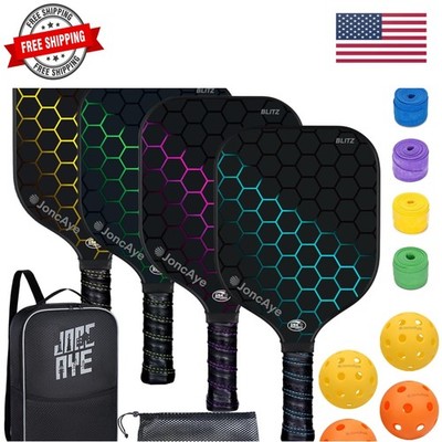 Pickleball Paddles Set of 4 or 2, USAPA Approved Fiberglass Rackets with Outd...