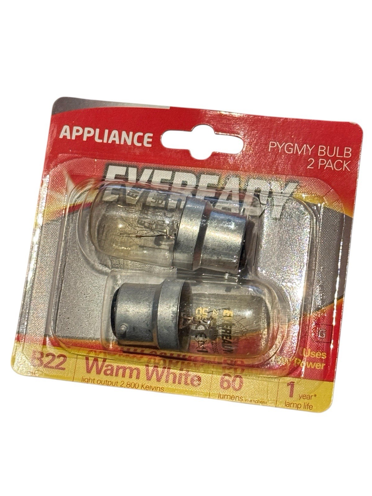 2 Pack Eveready Pygmy Bulbs - Appliance Lamps 15W Warm White Clear B22 BC VAT in