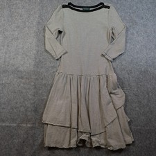 Ralph Lauren Dress Women Small Midi Tiered Ruffle Striped ALine Boat Neck