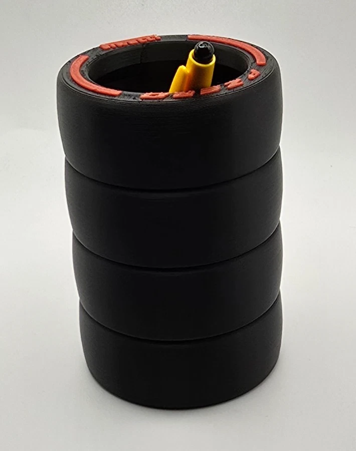 Racing Tyre Pen Holder Cup Motorsport F1 Style Desk Accessory Gift Formula 1 RED - Image 2 of 4