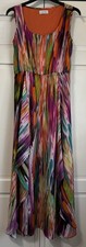 Calvin Klein Colorful Flowy Chiffon Sleeveless Midi Dress| Size P (XS)