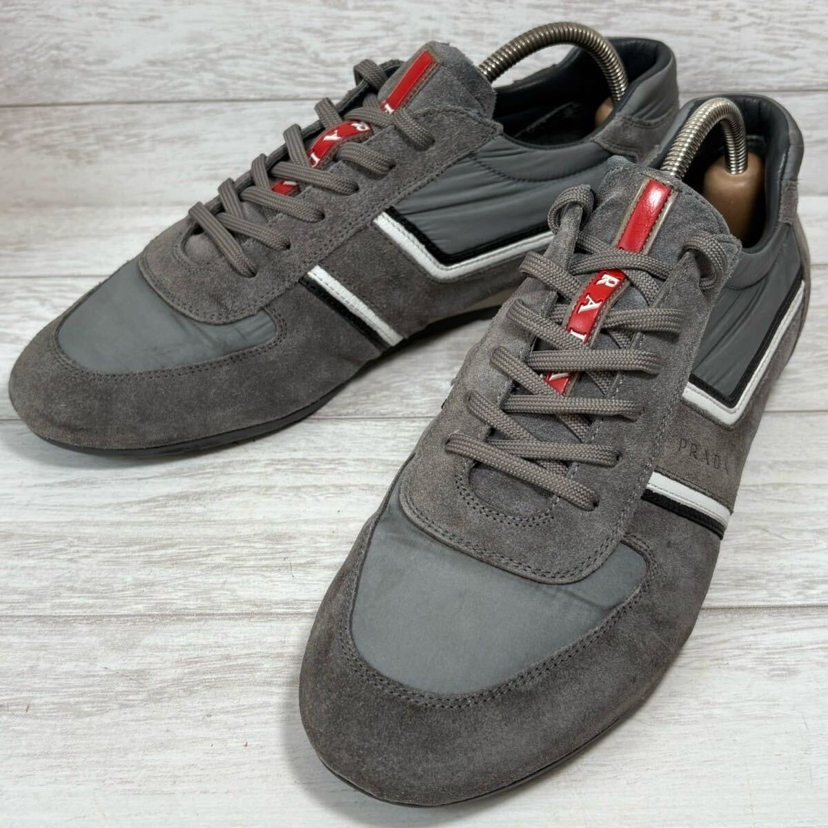 Prada Men's Used Suede Nylon Sneakers Size 6 25cm