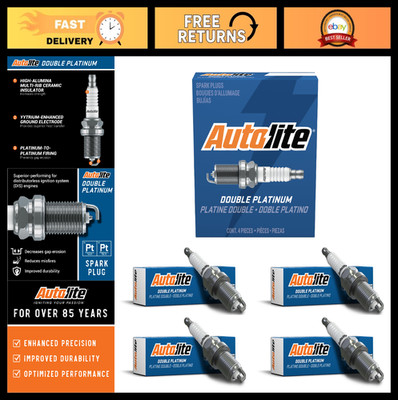 Autolite APP3923 Double Platinum Automotive Replacement Spark Plugs (4 Pack)