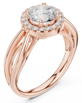 1.1Ct Natural Diamond Ring Sparkling Timeless Bridal Jewellery 14k Gold Over