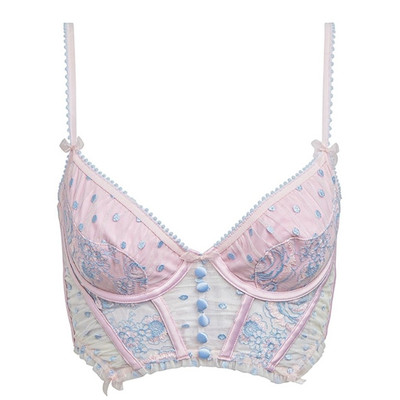 New! SET For Love and Lemons Foil Rose Bustier Matching Panty 31140