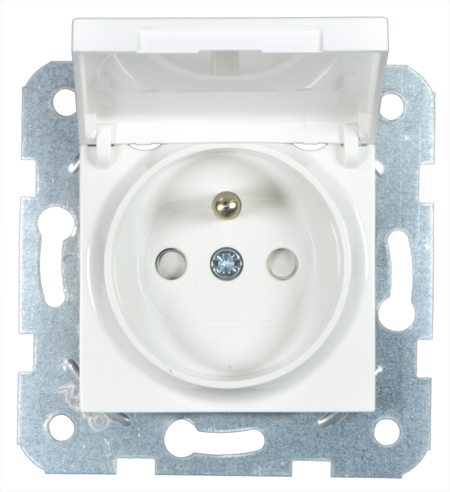 MODULE WHITE SOCKET 1X Z/U WITH FLAPS IP44 TERMINALS 90963870
