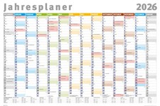 MB 13 - Jahresplaner 2026 - Wandplaner Kalender Poster Druck - Grösse 91,5x61 cm