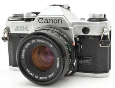 ▶️ Exc Canon AE-1 Silver 35mm Film Camera NFD NEW FD 50mm f/1.8 Japan 2585942
