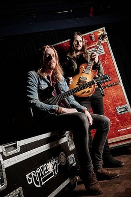 Swedish musicians Joakim Nilsson Jonatan Larocca Ramm of hard rock- Old Photo