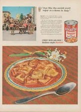 1955 Chef Boy-Ar-Dee Ravioli Beef Sauce Fiesta In Italy Vintage Print Ad