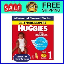 Huggies Little Snugglers Fragrance Free Baby Diapers, Size 1(8-14 lbs),160 Count 0.24 per diaper