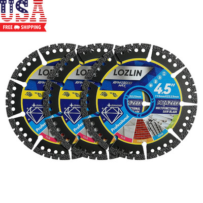Diamond Blades 3-Pack 4.5'' Diamond Multi-Purpose Saw Blades - Heavy Duty Angle G