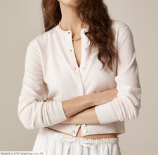 J. Crew Featherweight Cashmere Cardigan Ivory Snow Sweater Size Medium NEW NWT