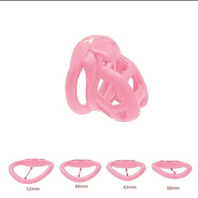 Nub Chasity Cage Pink With 4 Rings, Long Term/Easy clean, Discrete Shipping!