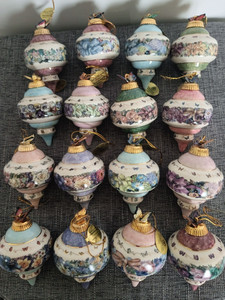 16 Bradford Editions Lena Liu Porcelain Floral Inspirations Butterfly Ornaments