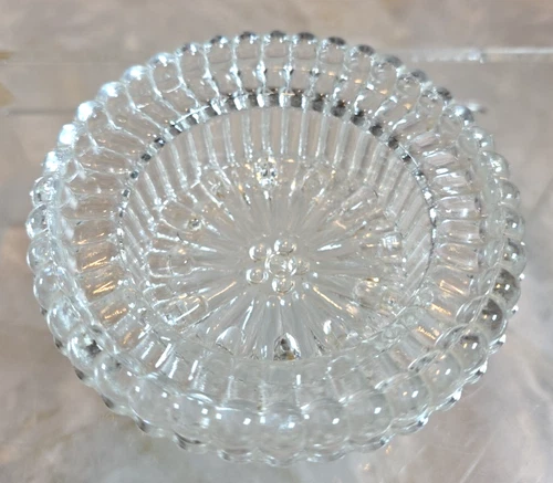 Vtg Clear Glass 3 Piece Fairy Lamp Insert ONLY 4" Fenton L E Smith LG Wright