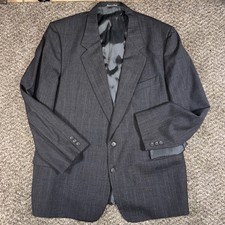 Valentino Uomo 46L Neiman Marcus Vintage Wool Pinstripe Blazer Gray Mens Italy