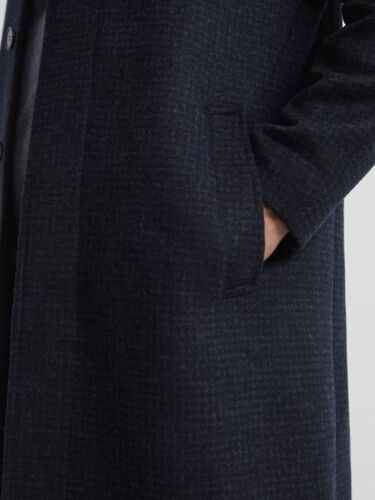 BNWT Reiss ‘Cast’ Navy Check Wool Mix Coat Size Small RRP £368 - Picture 6 of 6