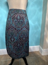 NWOT TALBOTS Lined Paisley A-Line Skirt, Jewel Colors, Hidden Zipper, Size 8 29
