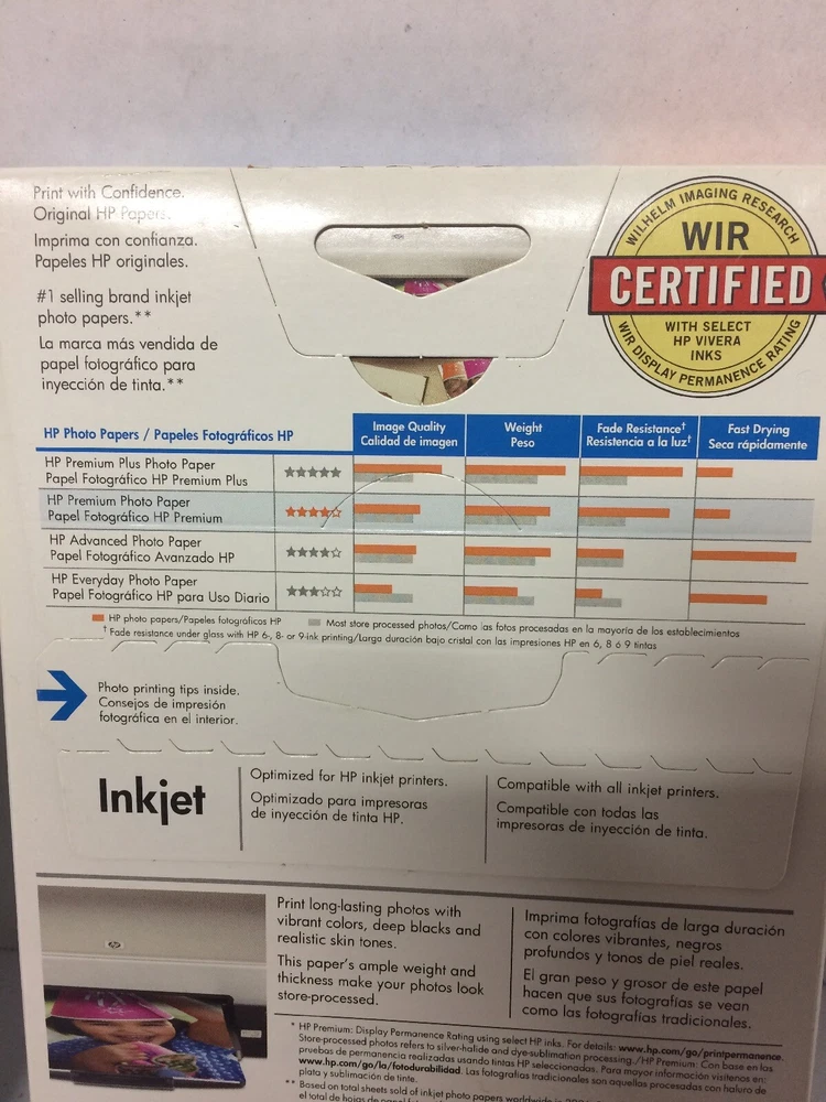 Photo Printer Paper 2 HP Hewlett Packard Q1989A Premium Glossy  120 Sheets Total