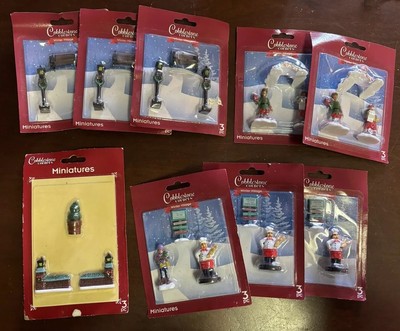 Cobblestone Corners Winter Village: 3 pc Miniatures Packs, Lot of 9 Sealed Packs