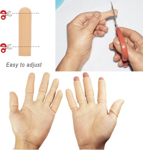 14 Pc or 20 PCS Gel Finger Cots,Silicone Finger Protectors Thumb Protector Cover - Picture 2 of 20