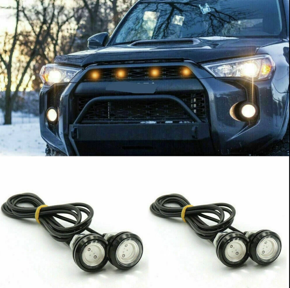 4x Luz LED Ámbar Rejilla Para Chevy Colorado Silverado Ford SVT Estilo Raptor Foto 3 de 4