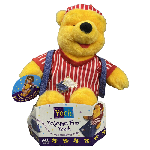 Mochila de peluche para dormir Mattel Winnie the Pooh 1998 pijama divertido Pooh - Imagen 1 de 11