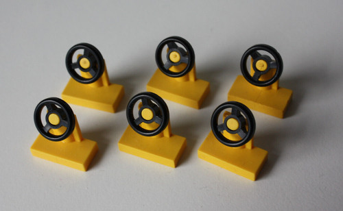 Lego Auto Fahrzeug Teile Lenkrad Lenkung 6 Stück 3829  Gelb