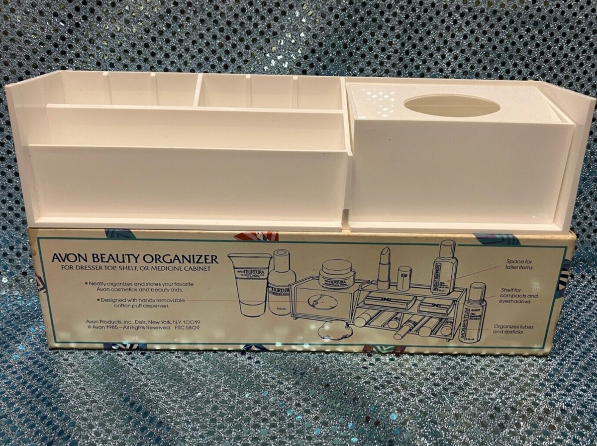 Avon Beauty Organizer White Acrylic Make up Organizer for Dresser