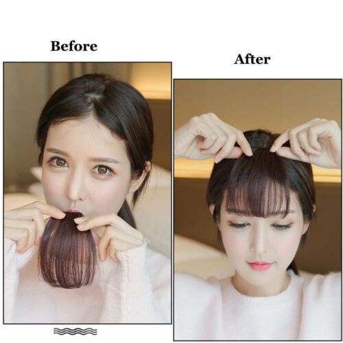 Women Hair Extension Clip Fringe Bang Thin Hair Style Neat Wispy Front  Hairpiece | eBay
