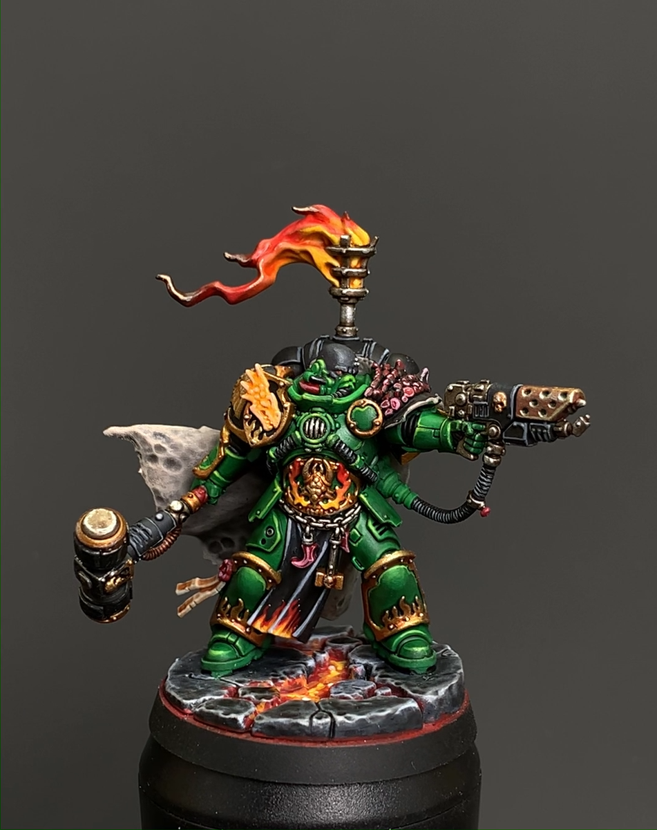 Warhammer 40K PAINTED SALAMANDERS ADRAX AGATONE - FORGEFATHER