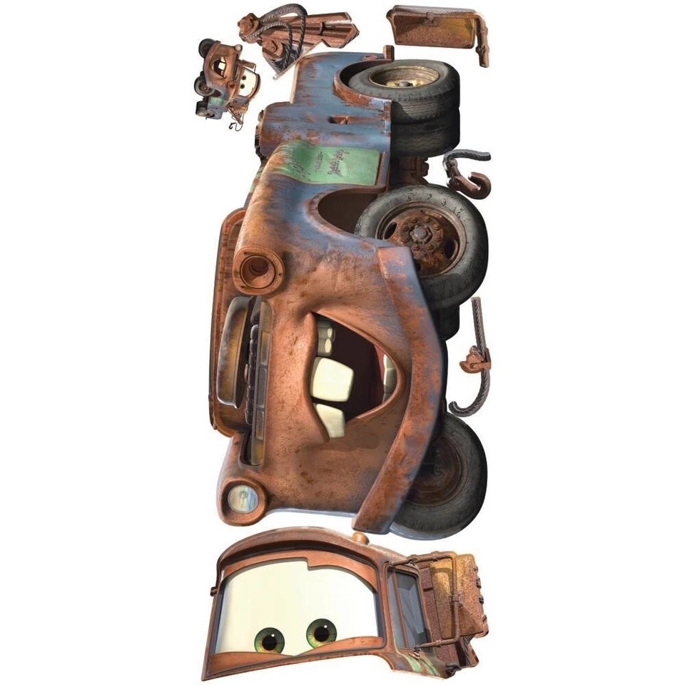 Nuevas calcomanías de pared MATER gigantes de coches Disney Pixar pegatinas decoración habitación niños RMK1519GM Foto 3 de 4