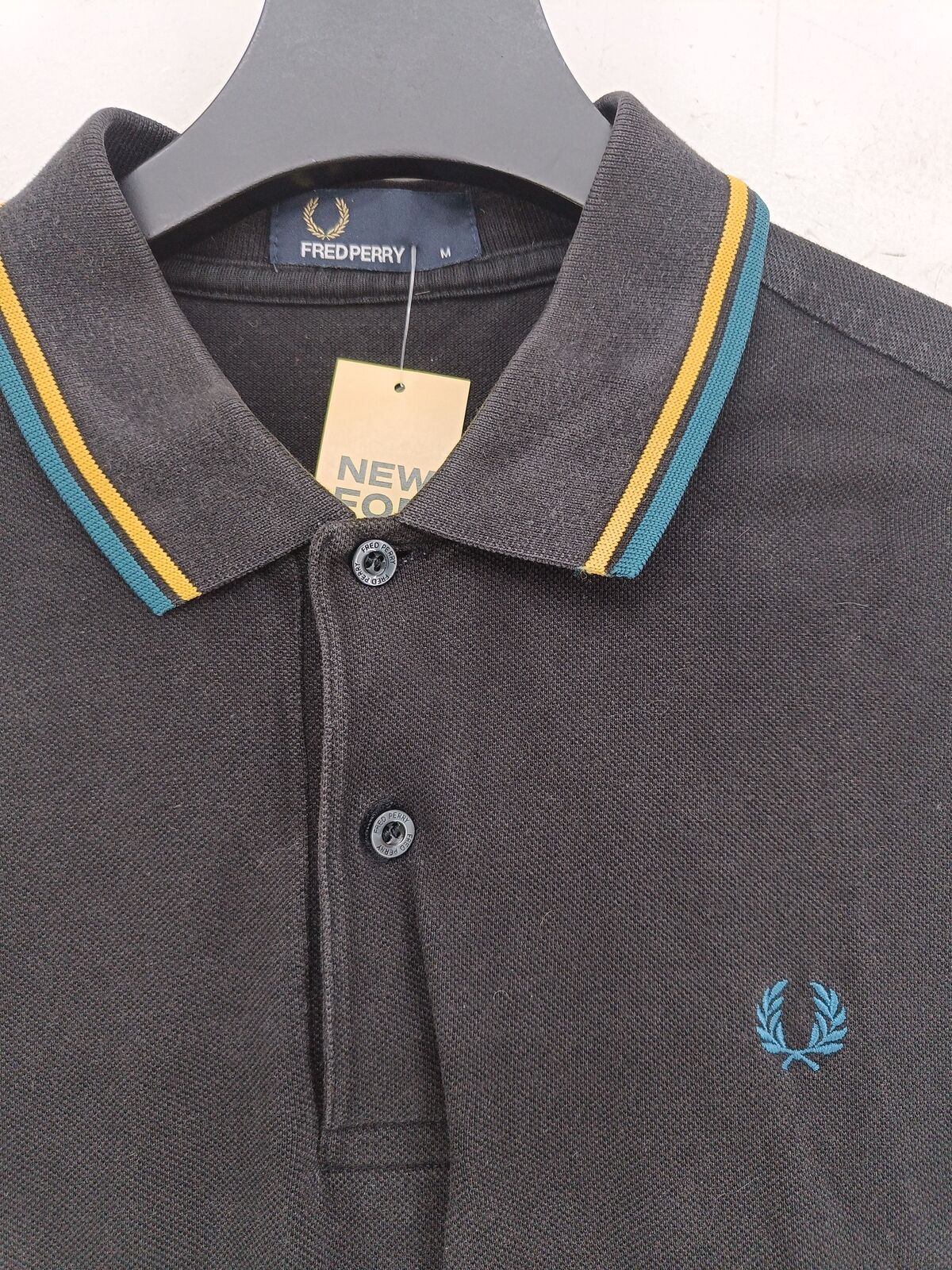 Fred Perry Men's Polo M Black 100% Cotton Basic - image 6
